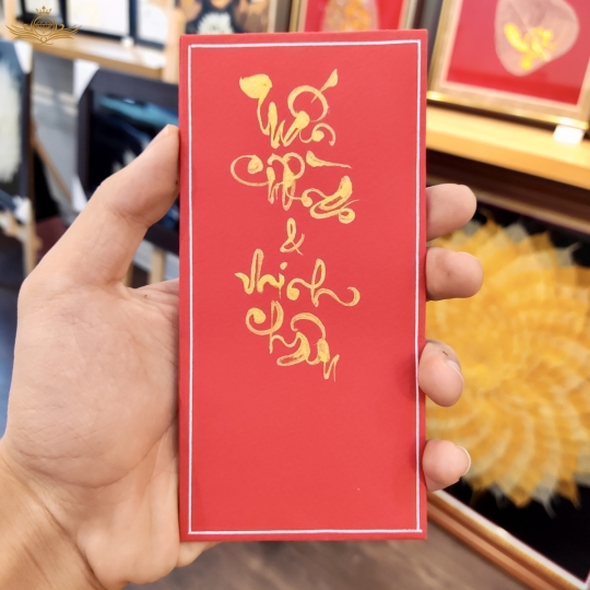 Bao lì xì thư pháp handmade bê tráp cưới hỏi theo yêu cầu