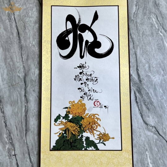 Tranh Thư Pháp Biểu Lụa Gấm Sang Trọng KT 35x80cm