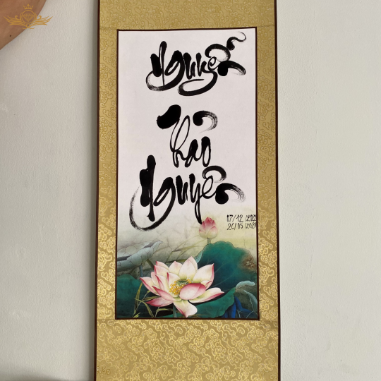 Tranh Thư Pháp Biểu Lụa Gấm Sang Trọng KT 35x80cm