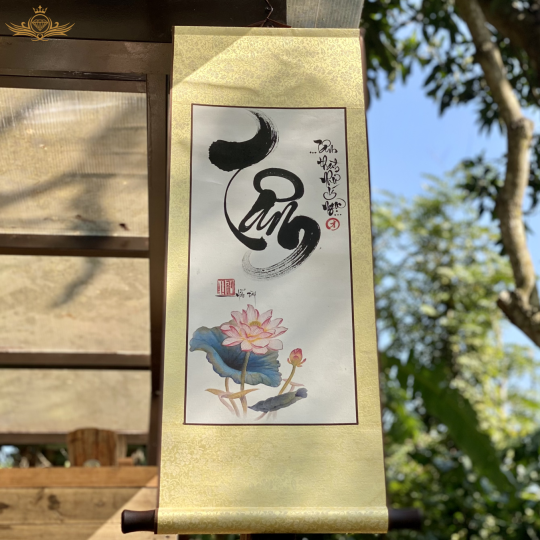 Tranh Thư Pháp Biểu Lụa Gấm Sang Trọng KT 35x80cm